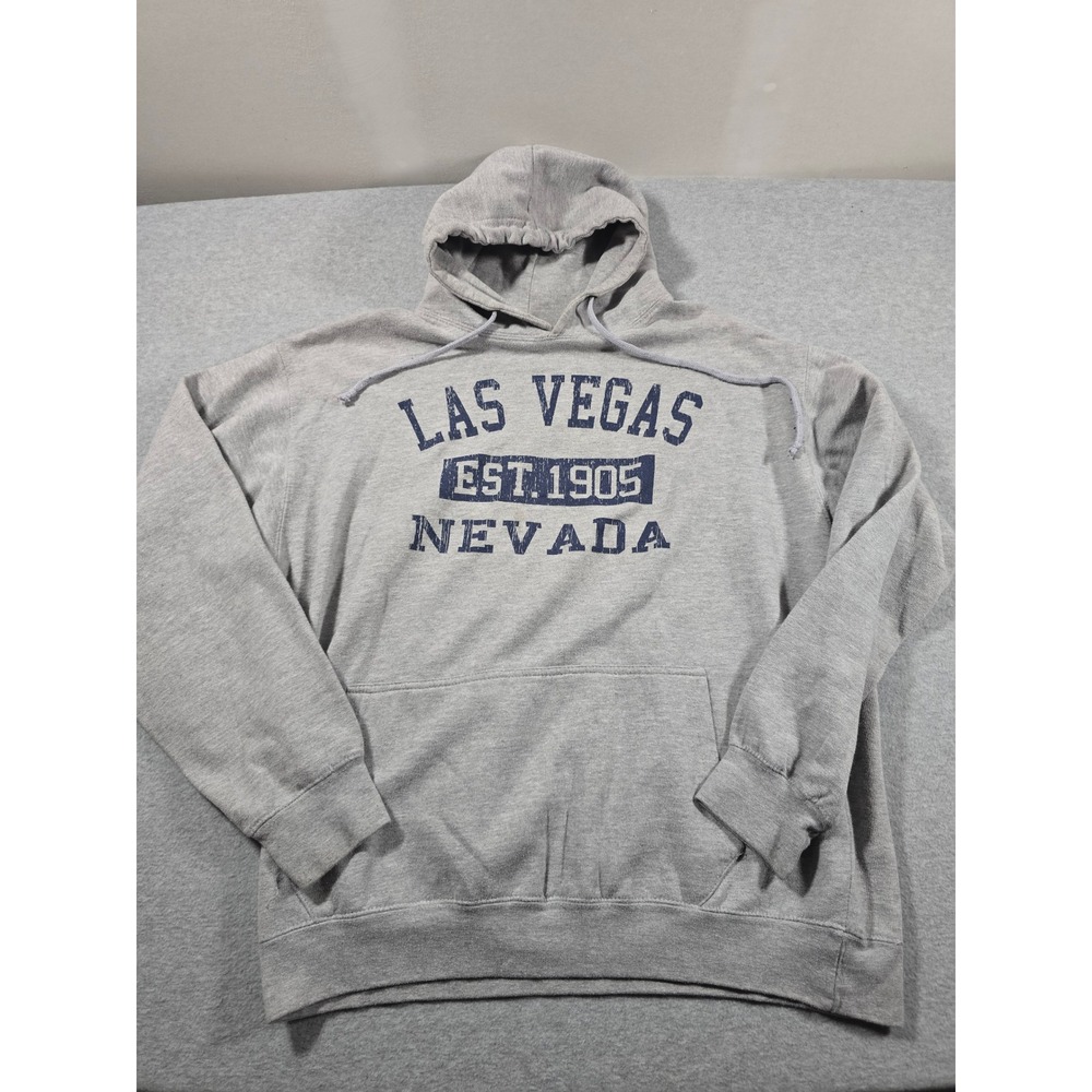 ESY Surf Co Las Vegas Nevada Hoodie Mens XL Gray Graphic Pullover Sweatshirt